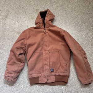 Polar King By Key Brown Hooded Heavy Weight Jacket Size Medium